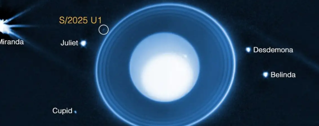 Han descubierto una luna adicional en órbita alrededor de Urano, elevando el número total de sus lunas conocidas a 29.