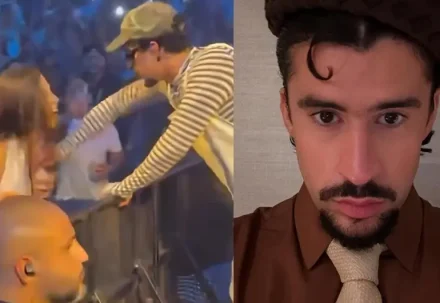 En su presentación, Bad Bunny modificó el escote de una colaboradora para complacerla, acción que fue bienvenida por los espectadores.