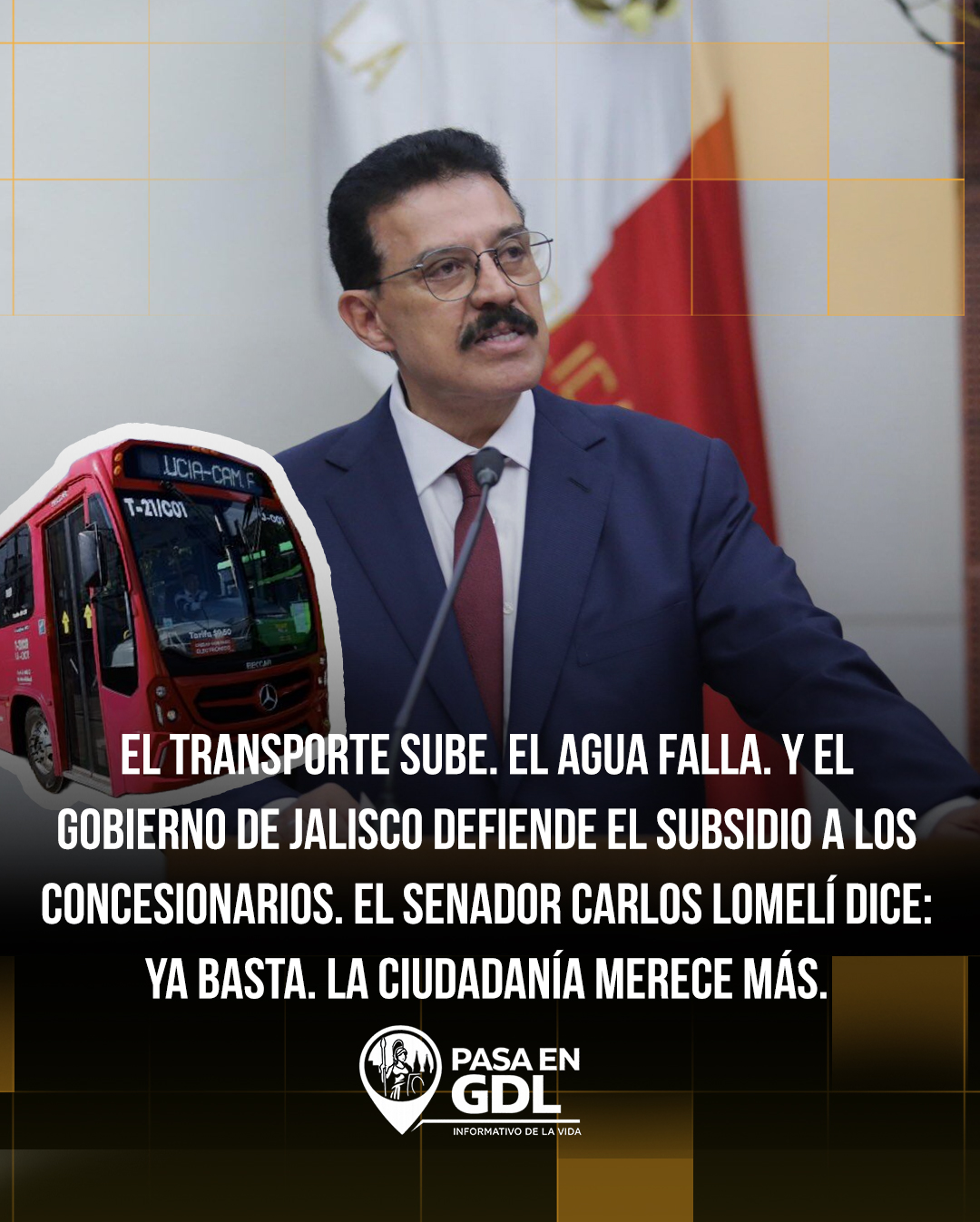 El transporte sube, el agua falla – el senador dice ya basta
