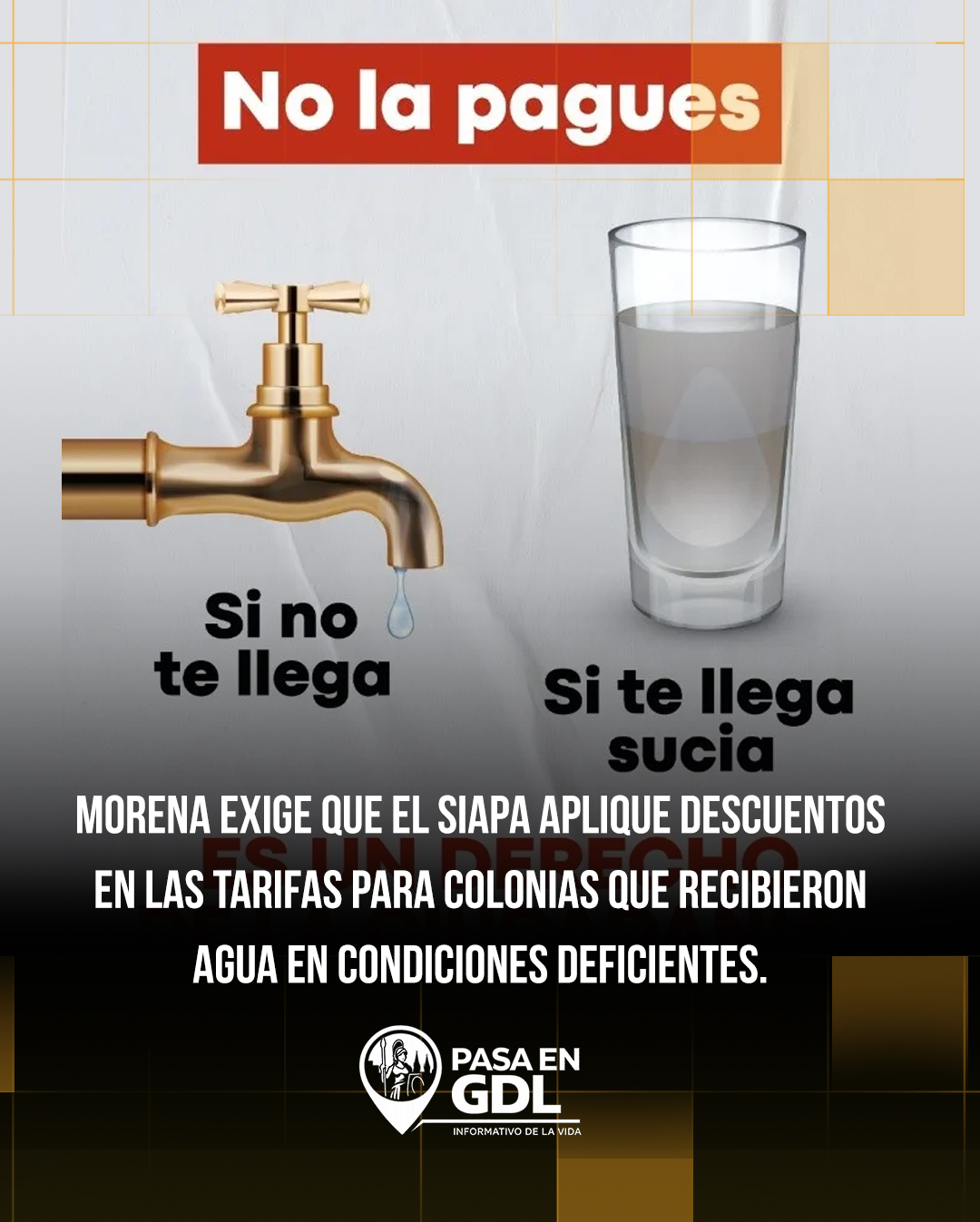 Morena exige que SIAPA condone tarifas en colonias con agua de mala calidad