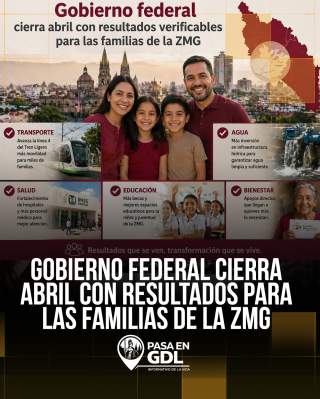 Gobierno federal cierra abril con resultados verificables para las familias de la ZMG