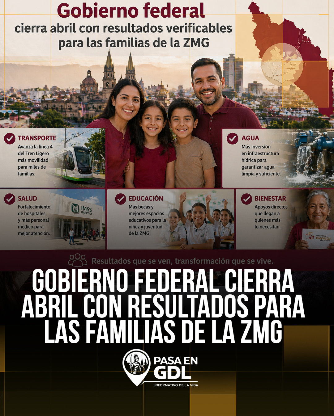 Gobierno federal cierra abril con resultados verificables para las familias de la ZMG