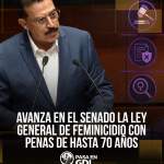Reforma feminicidio avanza en comisiones del Senado
