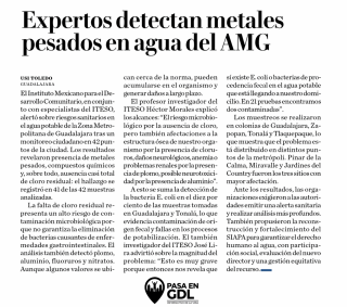 Diagnóstico ciudadano alerta riesgo sanitario en el agua de la ZMG bajo gestión de MC