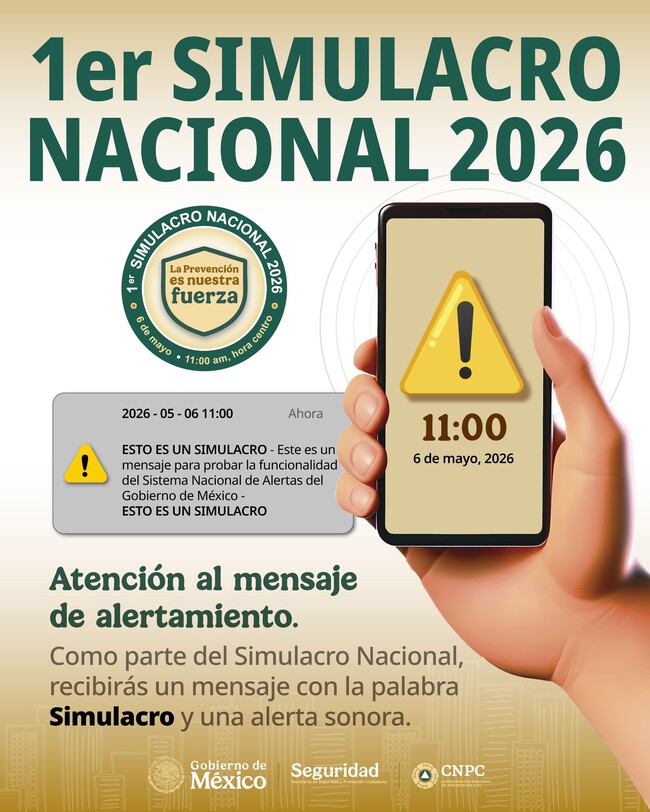 México reafirma su cultura de prevención: Más de 37 millones participan en el Primer Simulacro Nacional 2026