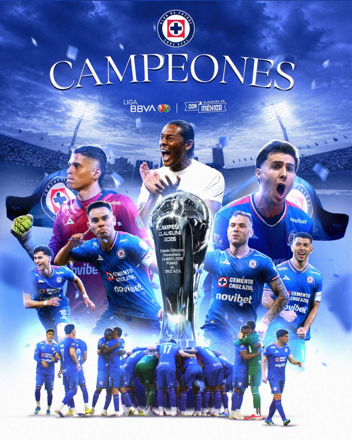 ¡La Décima es celestial! Cruz Azul remonta a Pumas en CU con gol agónico de Rotondi y es Campeón