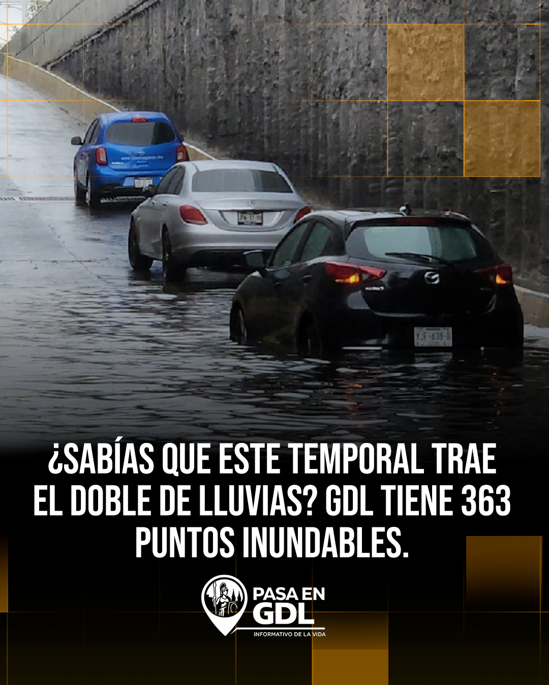 ¿Sabías que este temporal trae el doble de lluvias? GDL tiene 363 puntos inundables