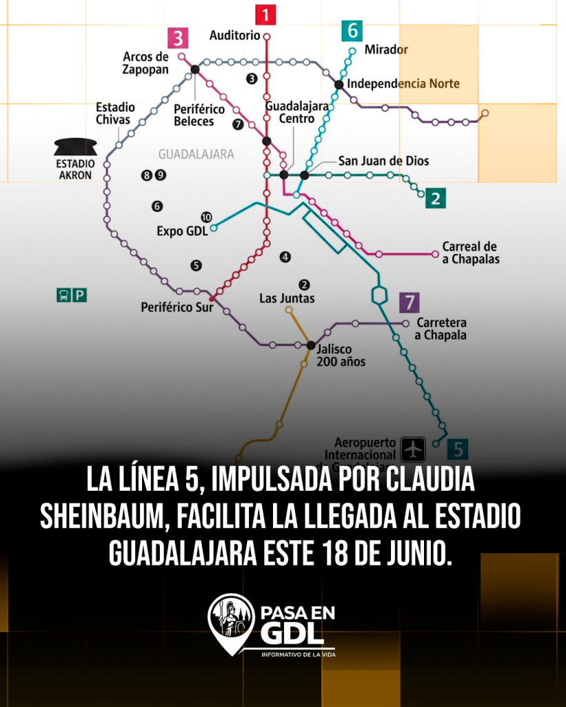 Cómo llegar al Estadio Guadalajara el 18 de junio sin coche