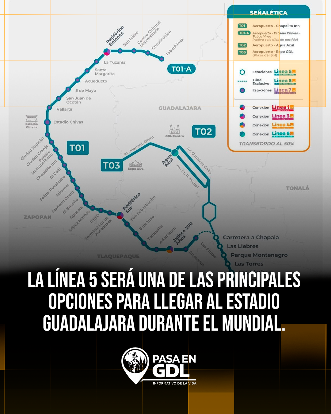 Cómo llegar al Estadio Guadalajara sin coche durante el Mundial