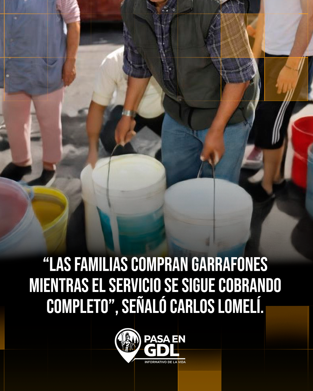El senador Lomelí documenta que las familias compran agua mientras pagan el servicio